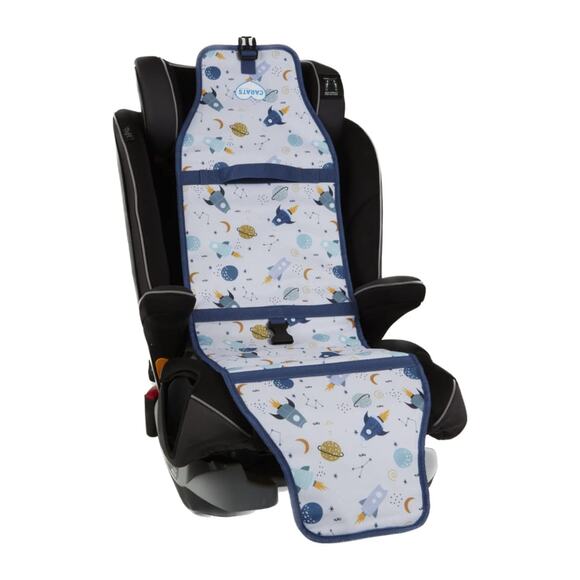 NWT Carats Unisex Car Seat Cooler, blue with space ships - Picture 1 of 4